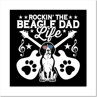 Rockin The Beagle Dad Life Dog Lover Guitar Posters and Art